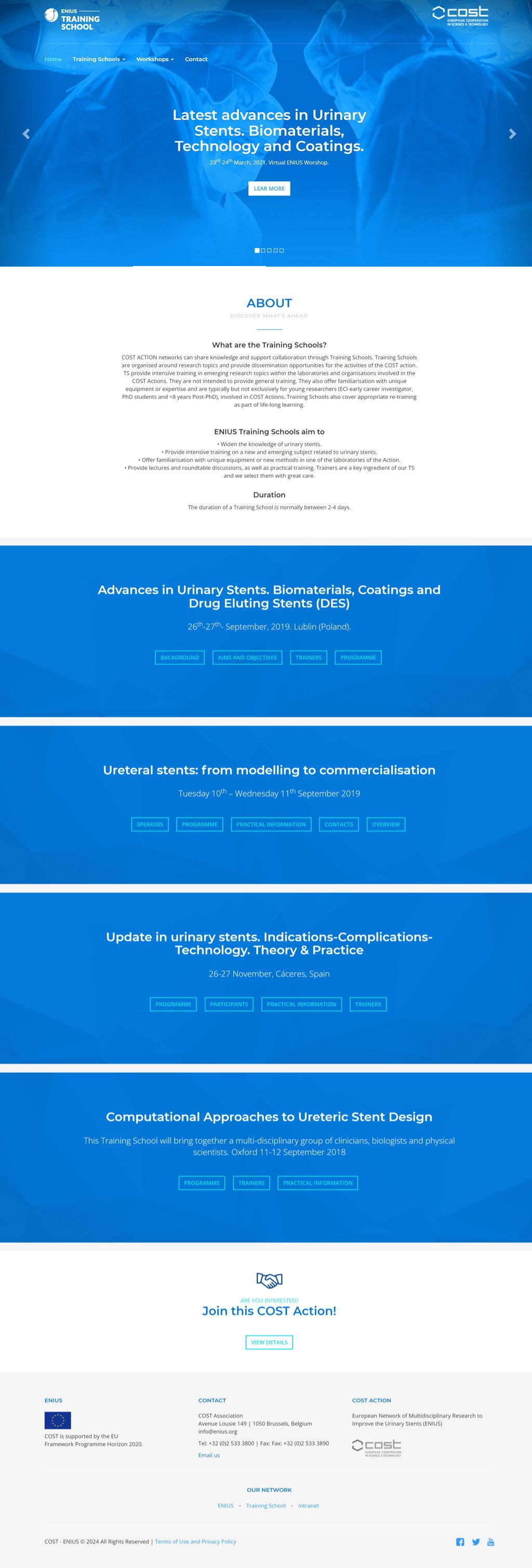 ENIUS Training School homepage